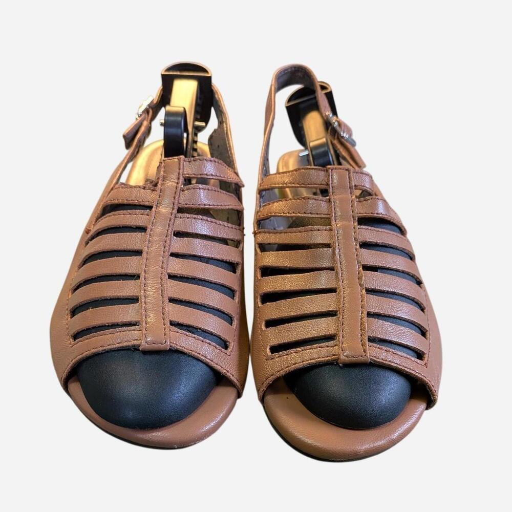 Early 2000s Array Tan Leather Caged Fisherman Sli… - image 6